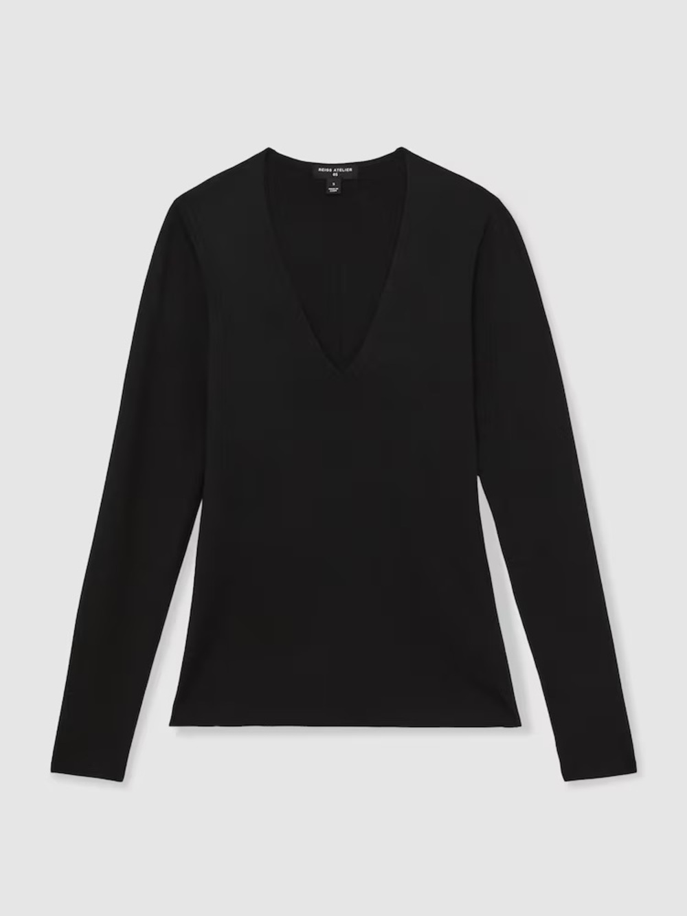 Reiss Atelier Maeve Knitted Silk-Blend Top Black Medium NWT - Picture 2 of 6